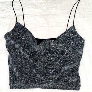 Woman’s H&M Silver Sparkly Crop Top